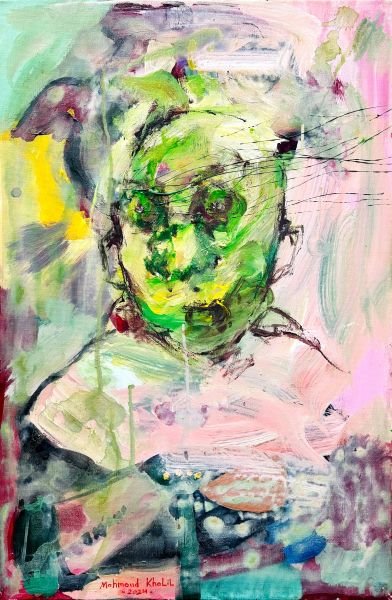 A man with green skin